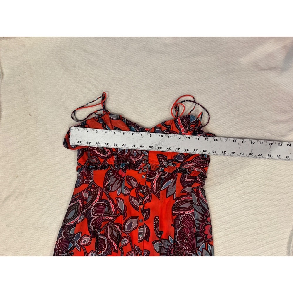 Marciano Los Angeles Red Floral Paisley High-Low Maxi Dress Small 83G7687068Z - Picture 3 of 4